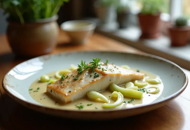 Lotte crémeuse aux poireaux fondants : recette gourmande et facile