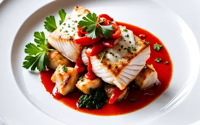 Lotte rôtie au coulis de poivron rouge : recette gourmande et facile