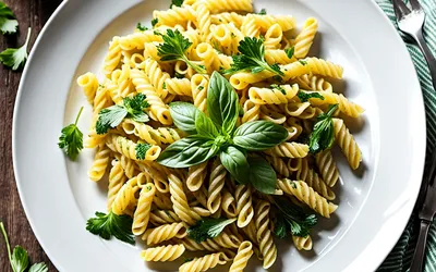 Recette facile de macaronis aux herbes fraîches, savoureuse et rapide