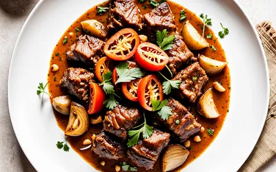Recette authentique de mafé africain au beurre de cacahuète et viande