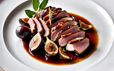 Recette de magret de canard aux épices avec figues rôties au miel et Porto