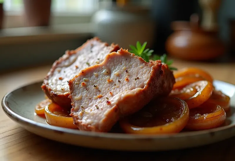 Magret de canard aux épices orientales et confit d'oignons caramélisés
