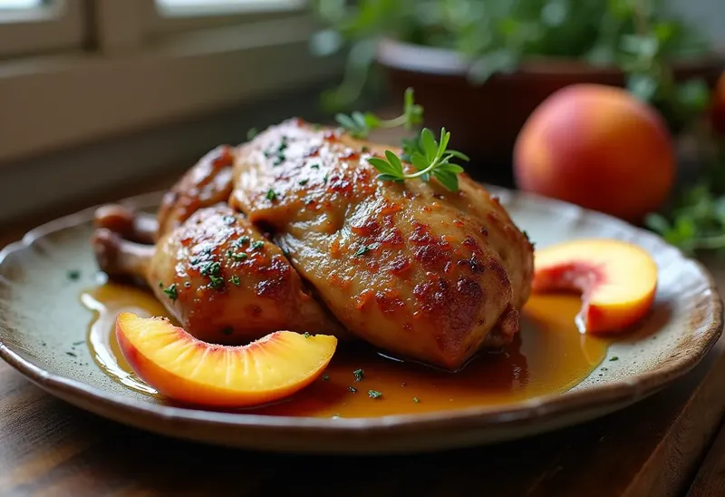 Magret de canard aux pêches et épices : recette gourmande et raffinée
