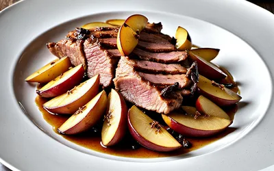 Magret de canard aux pommes flambé au calvados : recette normande facile et gourmande