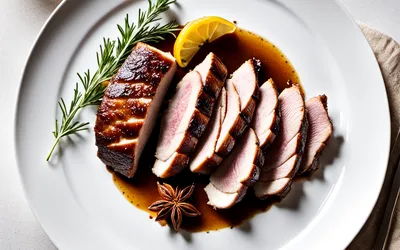 Magret de canard au pain d'épices et fondue d'oignons caramélisés - Recette gourmande
