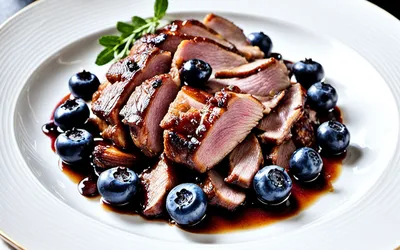 Magret de canard rôti aux myrtilles fraîches - recette gourmande et facile