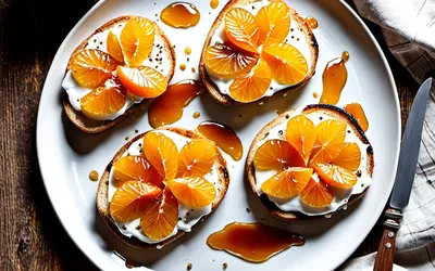 Recette facile de mandarines caramélisées sur toasts croustillants