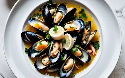 Photo de Recette authentique de Marmite dieppoise aux fruits de mer - Baudroie, Turbot, Sole, St-Jacques et Moules