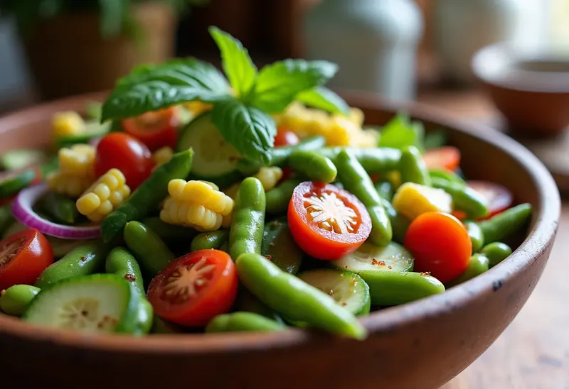 Méga salade composée gourmande au soja vert