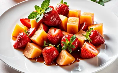 Méli-mélo gourmand de fraises et melon au Grand-Marnier : recette fraîche et facile