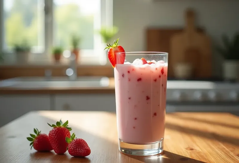 Milk-shake léger aux fraises fraîches, recette facile et gourmande