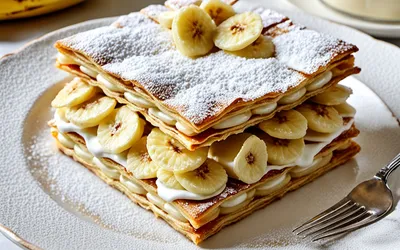 Recette facile de mille-feuille à la banane et crème pâtissière