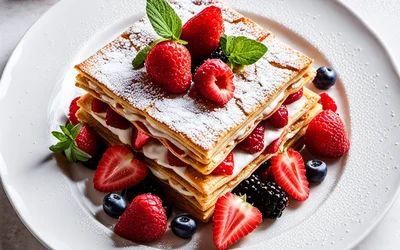 Recette facile de mille-feuille au carré frais et fruits rouges frais