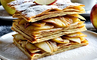 Recette facile de millefeuille de pommes au four fondant et croustillant