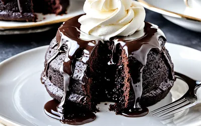 Moelleux au chocolat fondant avec chantilly au chocolat maison - recette facile