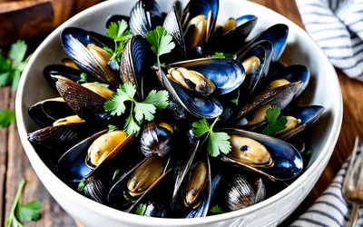 Recette Moules au Porto Facile et Délicieuse - Plat de Fruits de Mer