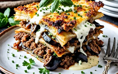 Recette de moussaka grecque traditionnelle facile et savoureuse