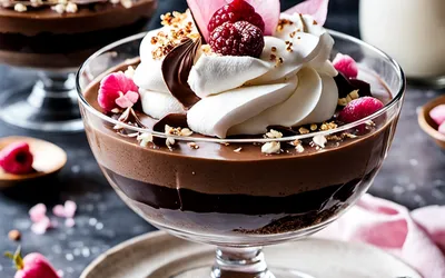 Recette facile de mousse au chocolat avec meringues et pralines roses
