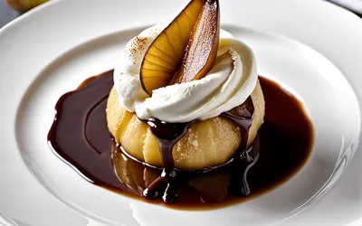 Recette facile de mousse au chocolat sur compotée de poires fondante