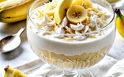 Recette facile de mousse légère coco banane, dessert exotique et gourmand