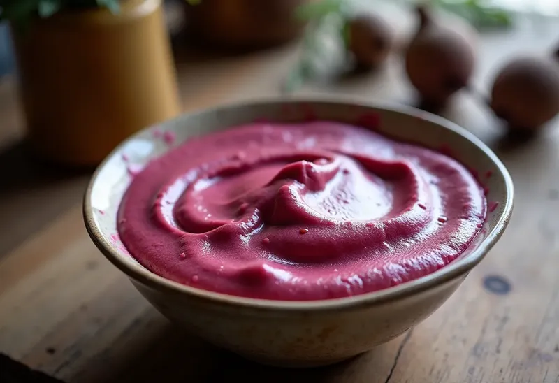 Mousse légère et onctueuse à la betterave rouge