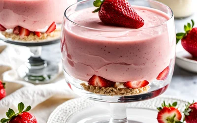 Photo de Recette facile de mousse à la fraise légère et onctueuse