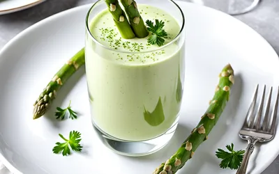 Photo de Recette facile de mousse d'asperges vertes légère et onctueuse