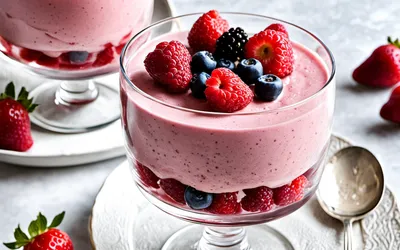 Recette facile de mousse légère aux framboises ou fraises fraîches