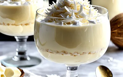Recette facile de mousse au chocolat blanc et noix de coco, dessert gourmand