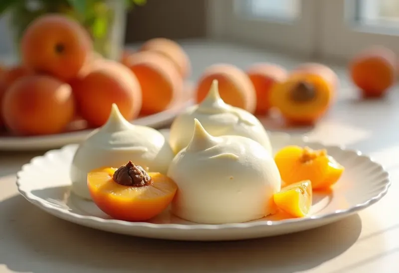 Mousse vanillée légère aux abricots frais