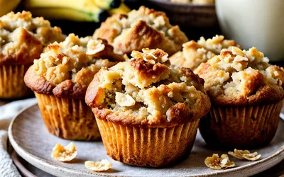 Recette facile de muffins moelleux à la banane et corn-flakes croustillants