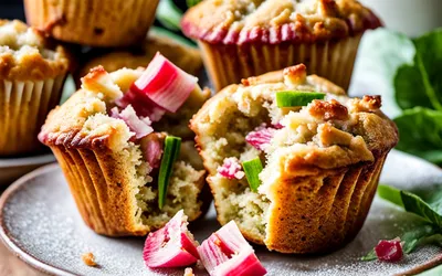 Recette facile de muffins moelleux à la rhubarbe pour un goûter gourmand