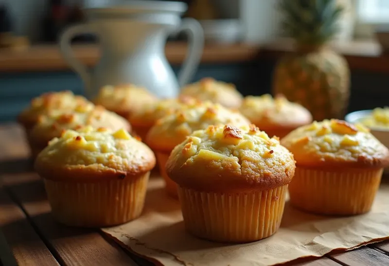 Muffins moelleux à l'ananas frais : recette gourmande et facile