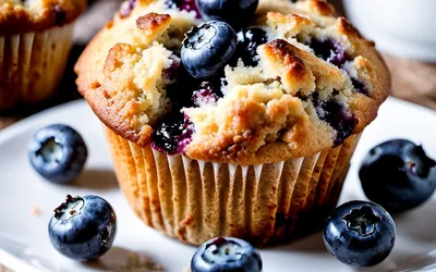 Recette facile de muffins moelleux aux myrtilles fraîches pour une personne