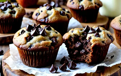 Recette facile de muffins moelleux aux pépites de chocolat et compote de pommes