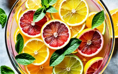 Nage d'agrumes à la menthe et gingembre : recette fraîche et saine