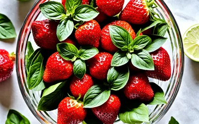 Nage de fraises au citron vert et basilic : dessert frais et léger