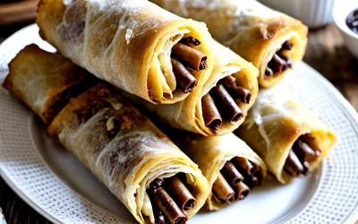 Nems croustillants à la banane et chocolat fondant - Recette facile et gourmande