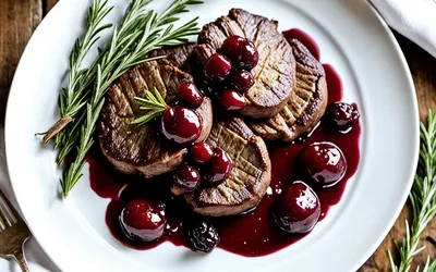 Recette Noisettes de Chevreuil Rôties aux Herbes et Sauce aux Baies