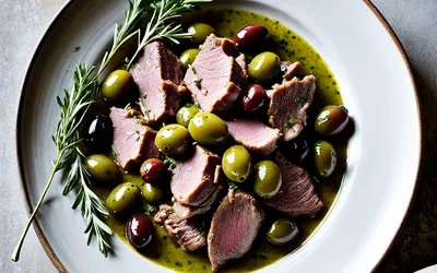 Recette facile de noix de veau mijotée aux olives vertes