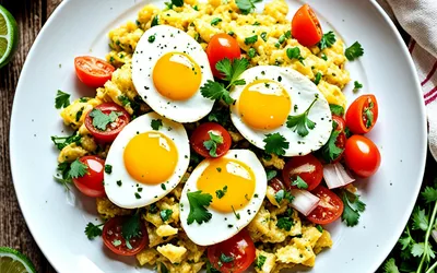 Oeufs à la Mexicaine : recette facile et rapide pour un petit déjeuner épicé