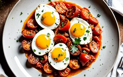 Recette facile d'œufs à la tomate et chorizo, plat rapide et savoureux