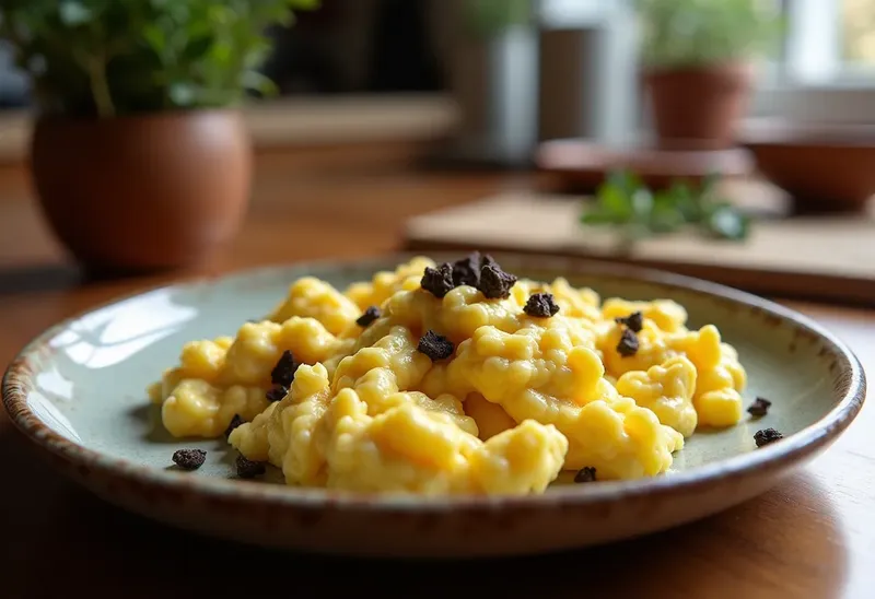 Oeufs brouillés à la truffe noire : recette gourmande et raffinée