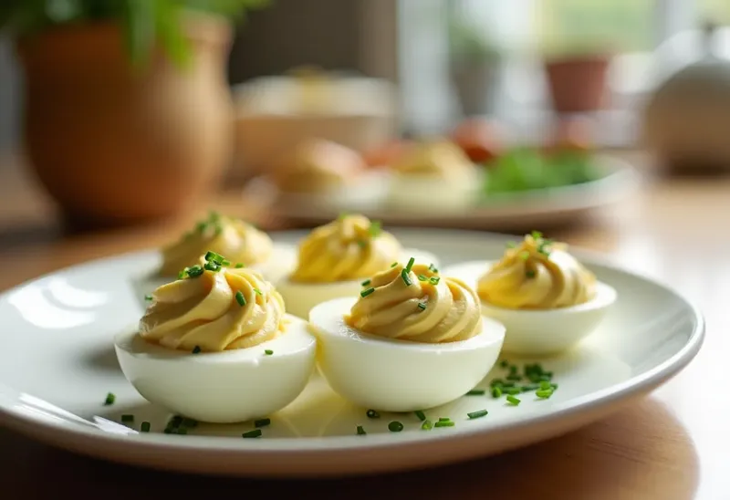 Œufs durs farcis à la crème onctueuse de Roquefort