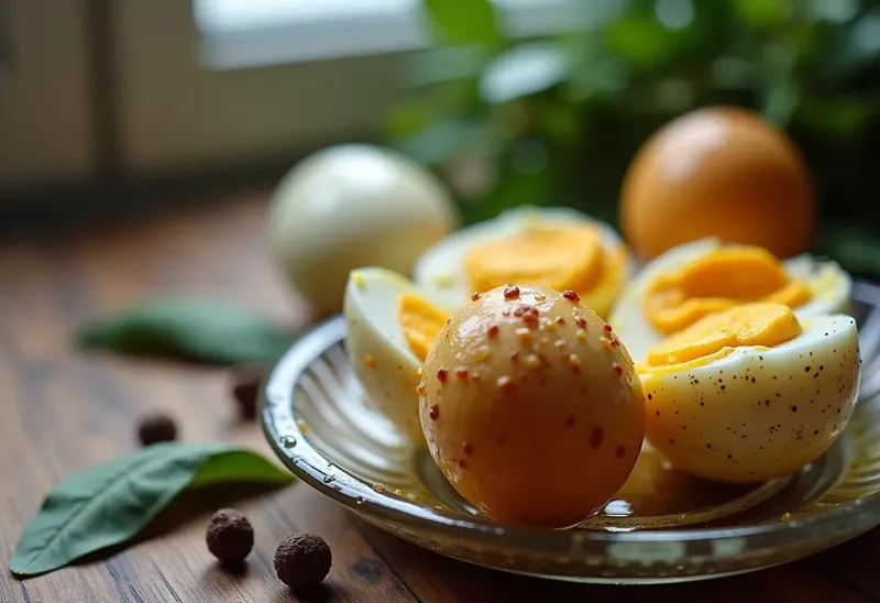 Oeufs durs marinés au vinaigre : recette simple et savoureuse