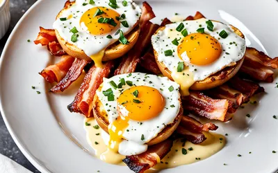 Recette facile d’œufs gratinés au bacon croustillant