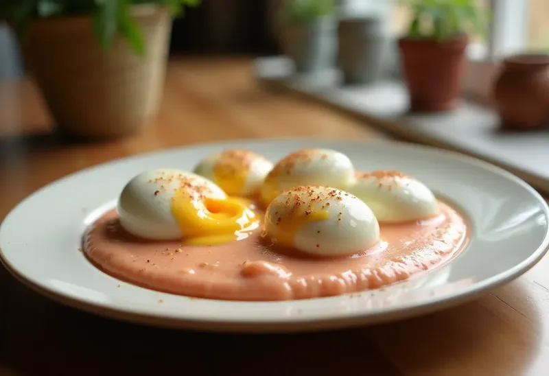 Œufs pochés à la béchamel rose : recette gourmande et facile
