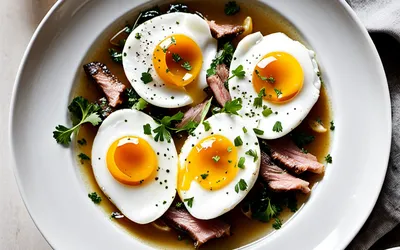 Œufs pochés dans bouillon de bœuf : recette facile et savoureuse