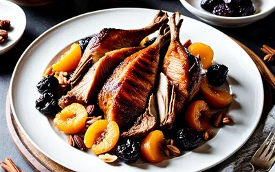 Recette d'oie rôtie aux fruits secs et épices douces - Plat traditionnel français