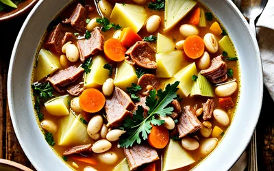 Recette Authentique d'Ollada Catalane : Soupe Traditionnelle aux Haricots et Viandes